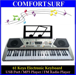 61 Keys Electronic Piano Keyboard with USB Port / MP3 Player / FM Radio Player